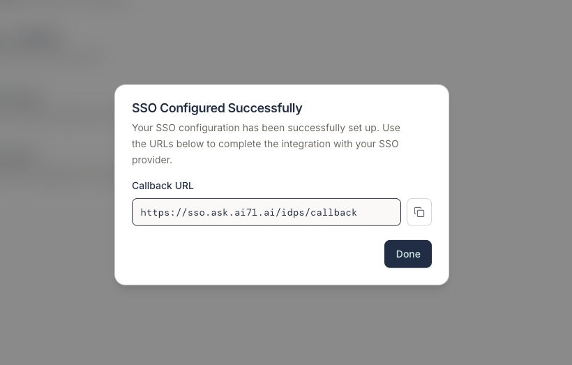 Fetch Microsoft Entra ID SSO callback URL