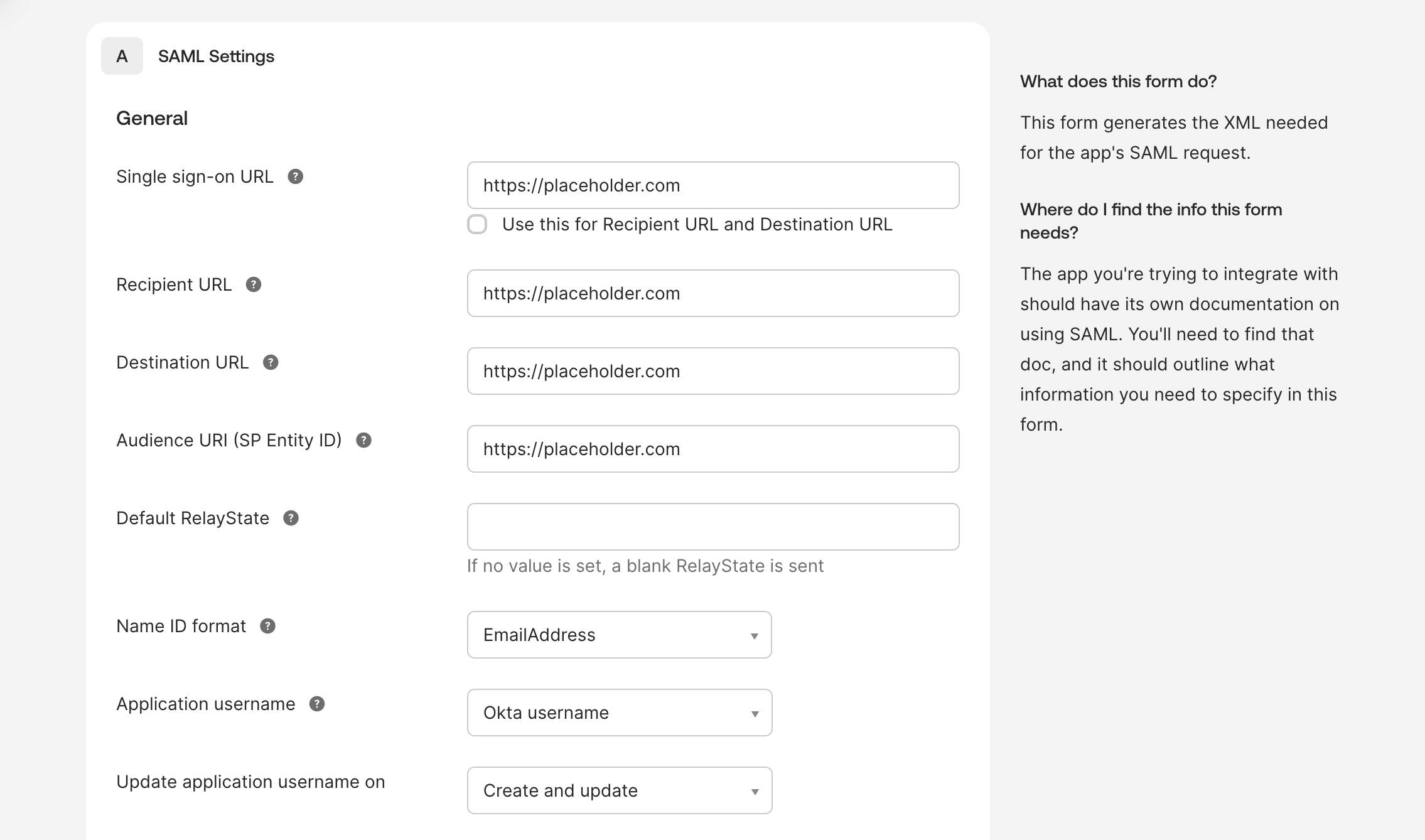 OKTA SAML Config