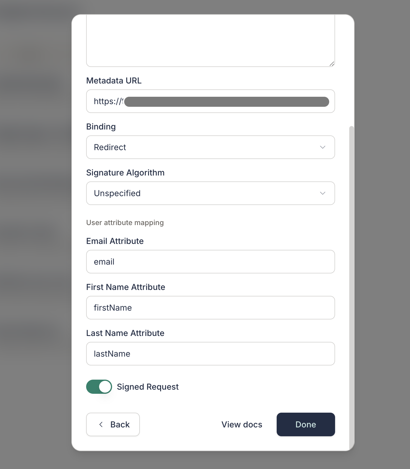 Fill SAML attributes