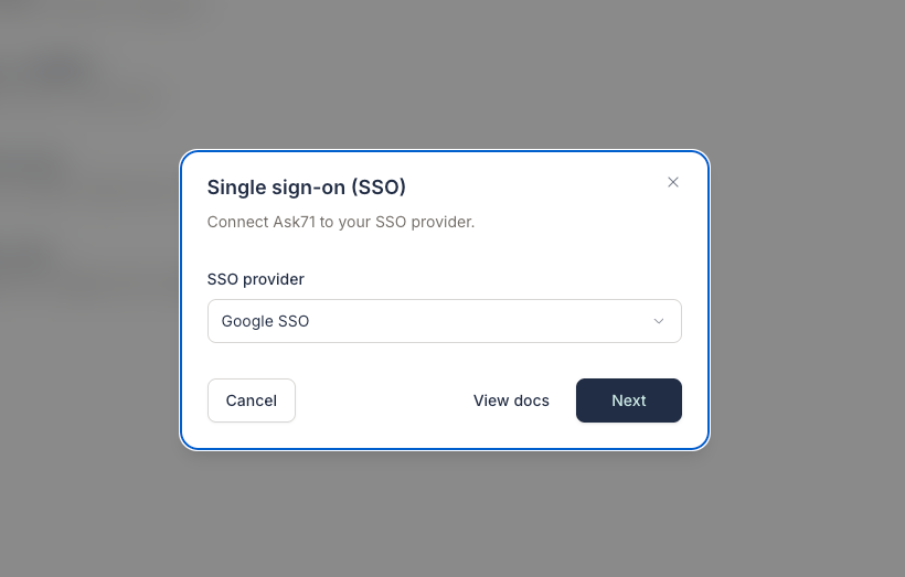 Select Google SSO option